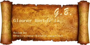 Glasner Borbála névjegykártya